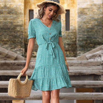 Robe fluide à nouer devant pour femmes avec ourlet volanté Chic und Stil