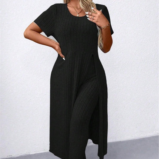 Set de robe côtelée et leggings Chic und Stil pour femme