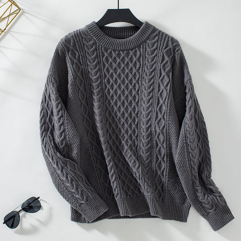 Pull-over en maille épaisse pour femmes avec un motif de torsades raffiné et un col rond Chic und Stil