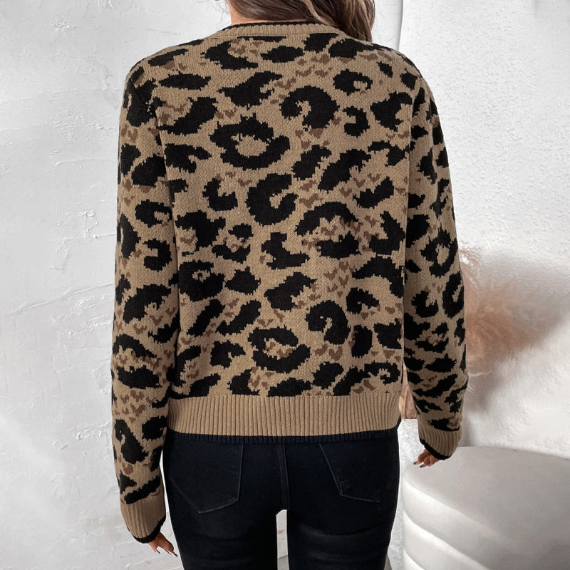 Cardigan en tricot à la mode pour femmes avec détail en nœud et motif animal Chic und Stil