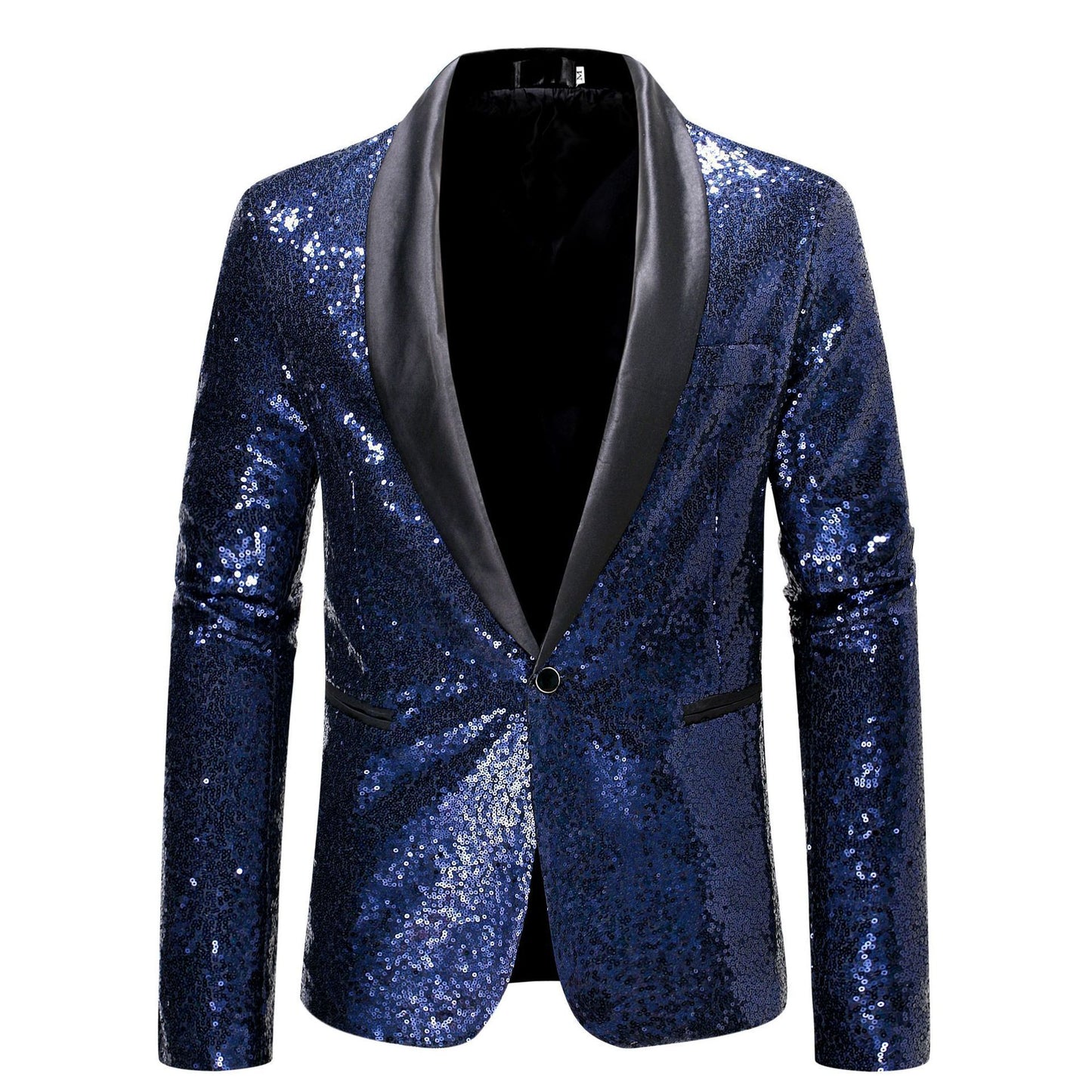 Dames Bl sparkling blazer avec revers noir Chic und Stil