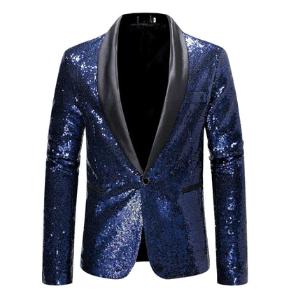 Dames Bl sparkling blazer avec revers noir Chic und Stil