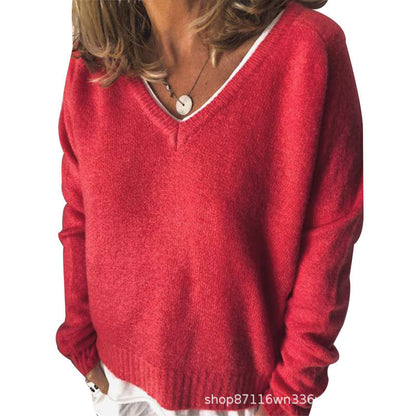 Pull en V de dames en tricot doux Chic und Stil