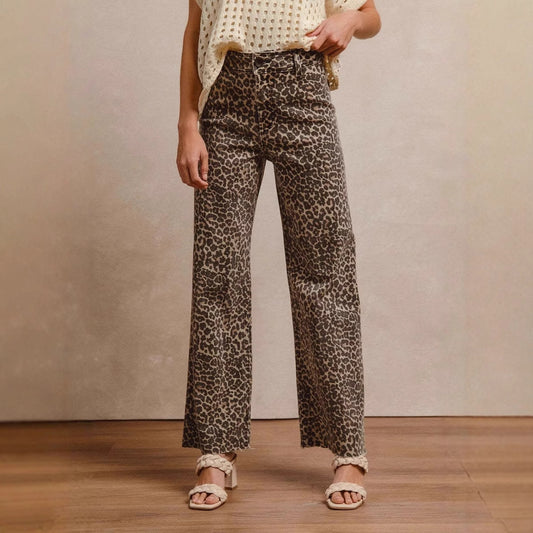Ladies wide leopard pants Chic and Style
