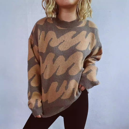 Pull décontracté pour femmes avec un design moderne de blocs de couleurs et des manches volumineuses Chic und Stil