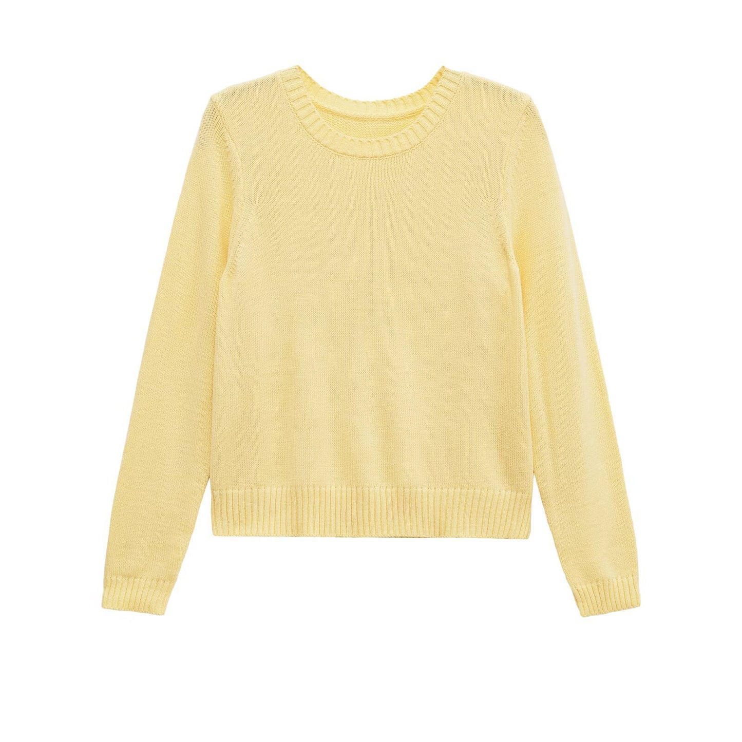 Pull en maille fine confortable pour dames avec col rond et détails intemporels Chic und Stil