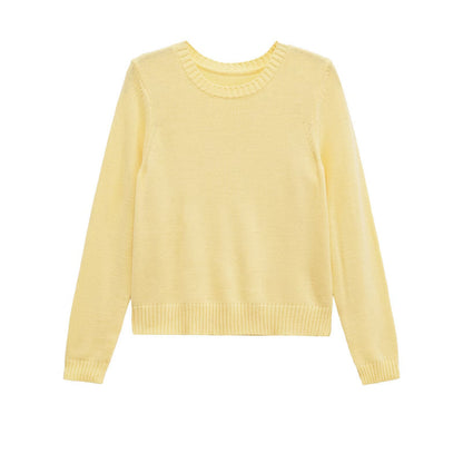 Pull en maille fine confortable pour dames avec col rond et détails intemporels Chic und Stil