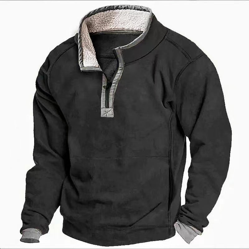 Pull en polaire pour hommes avec col montant et fermeture éclair pratique Chic und Stil