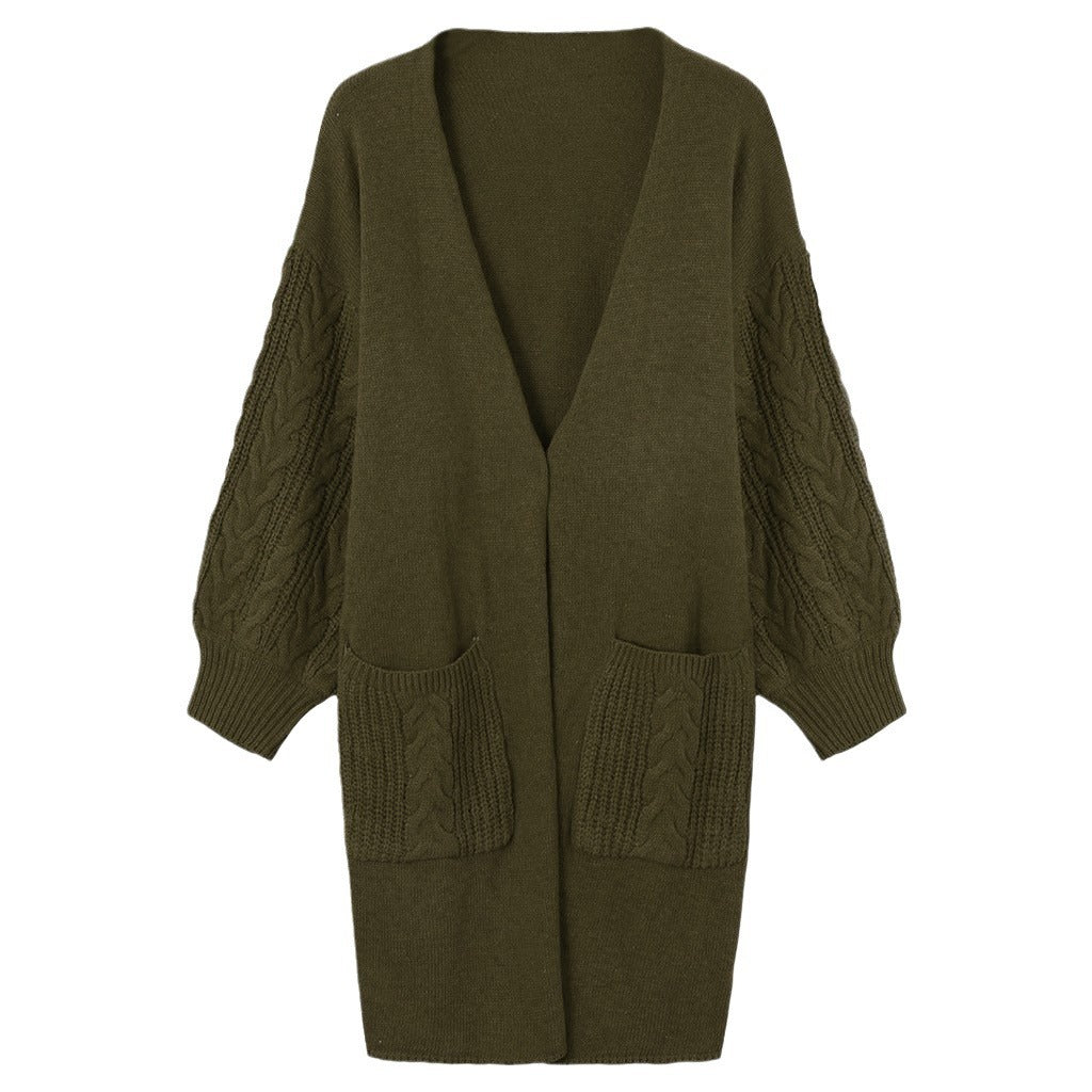 Dames Grand cardigan en tricot avec poches profondes et motif en torsades structuré Chic und Stil