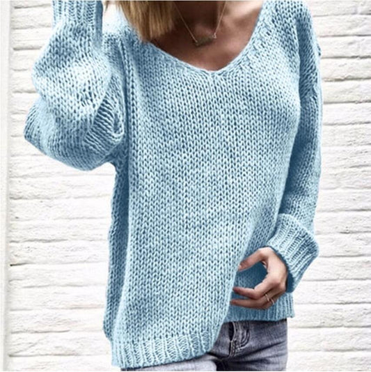 Pull V en gros pour femmes avec coupe décontractée et tissu texturé Chic und Stil