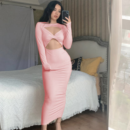 Dames Élégante robe maxi asymétrique avec détails découpés Chic und Stil