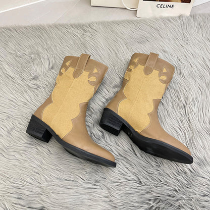 Bottines pour femmes de style cowboy avec un design unique et un talon compact Chic und Stil