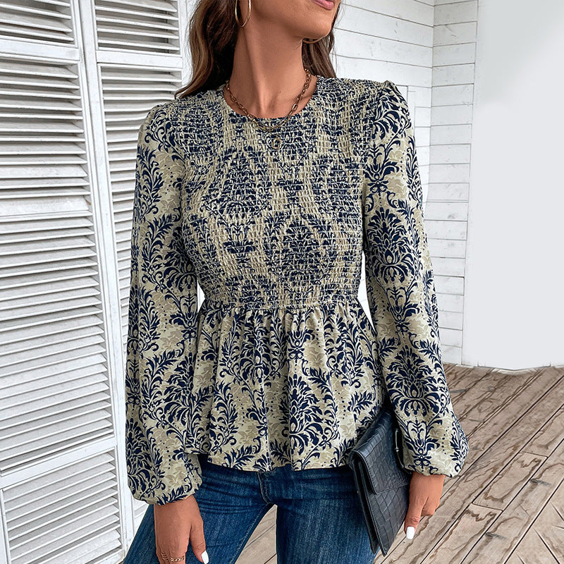 Chemise élégante pour femmes avec des manches volumineuses et un motif floral Chic und Stil