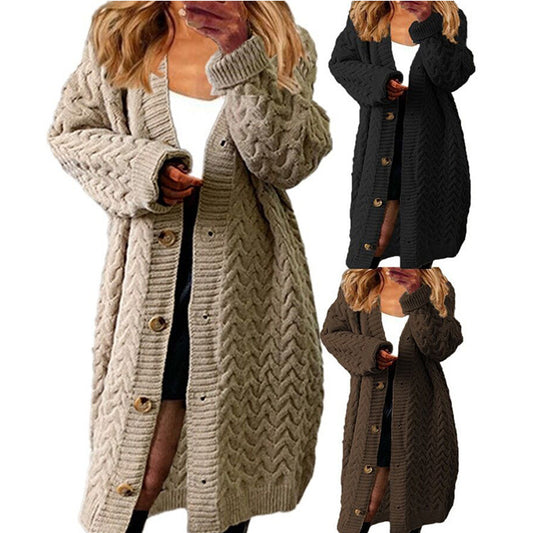 Dames Grand Cardigan en Tricot Chic und Stil