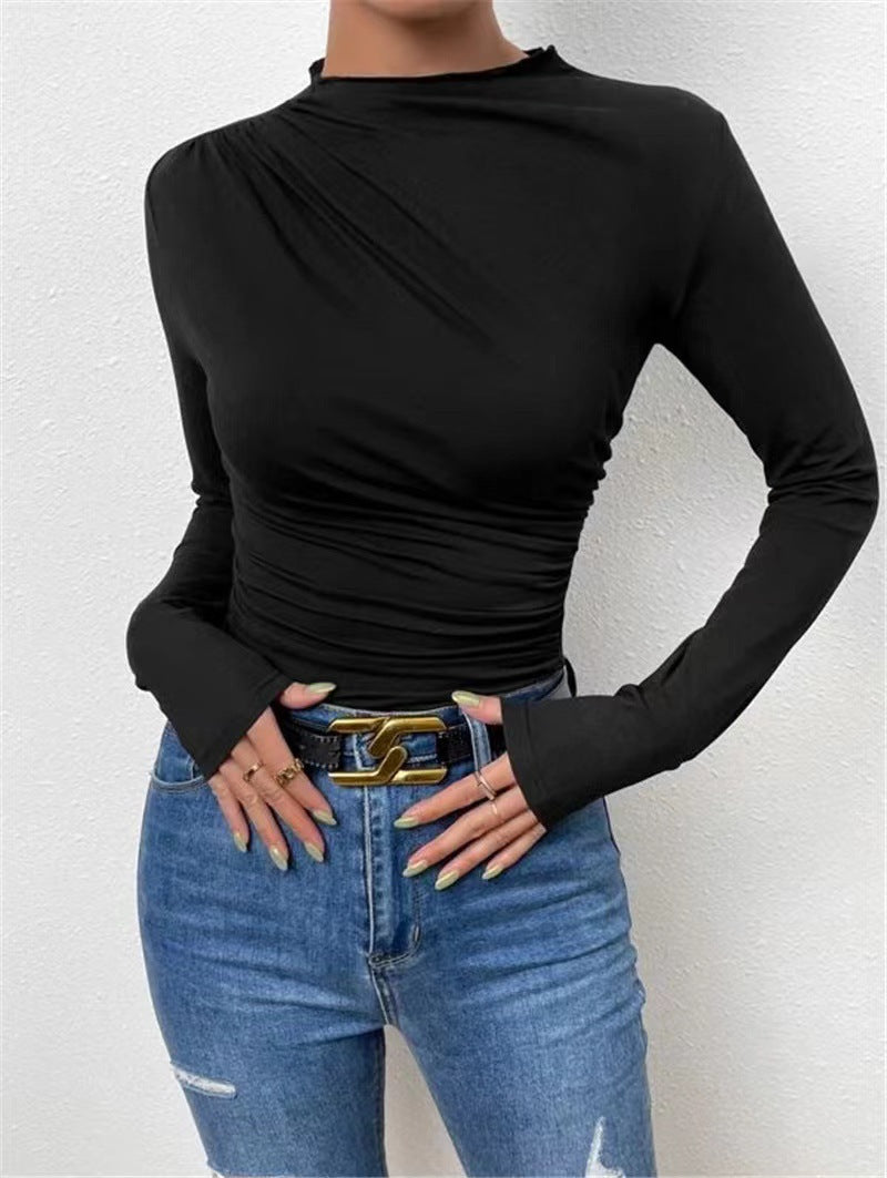 Chemisier à manches longues pour femmes avec des éléments de fronces élégants et un design classique Chic und Stil