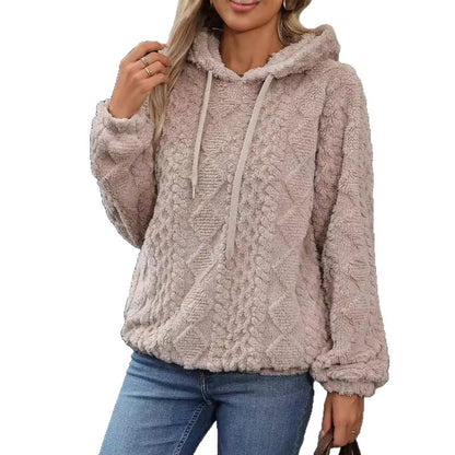 Dames Hoodie douillet au design tricot particulier Chic und Stil