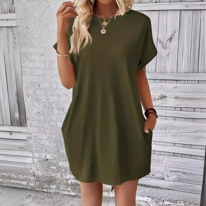Robe d'été à manches courtes pour femmes avec poches Chic und Stil