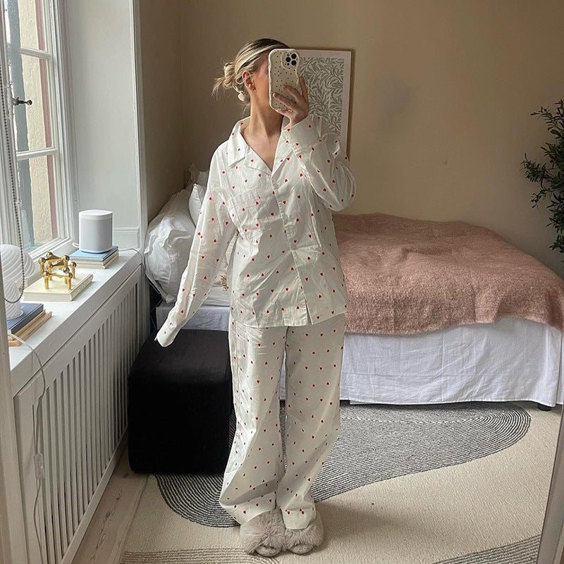 Comfortable night pants for ladies with hearts Chic and Style
