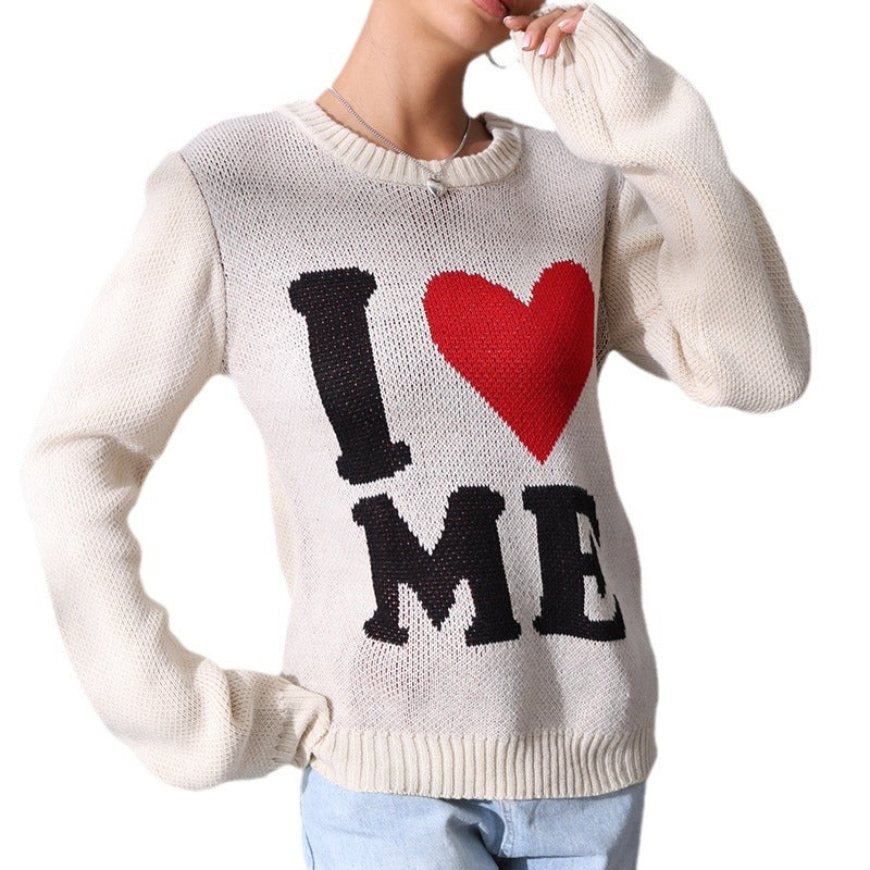 Pull femme décontracté avec inscription épaisse Chic und Stil