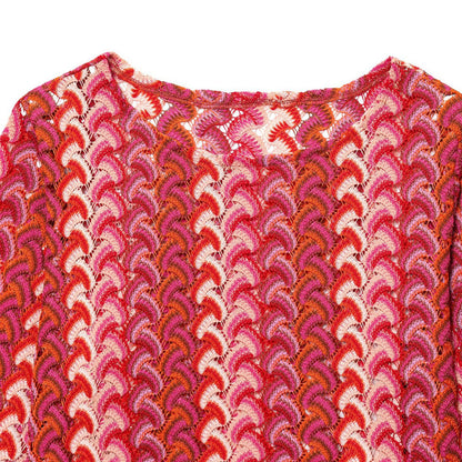 Wide palazzo pants for women with eye-catching wave pattern and elastic waistband Chic und Stil