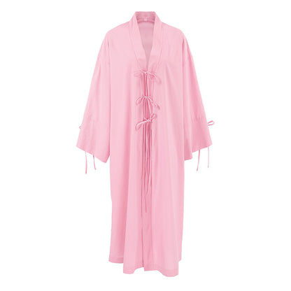 Robe kimono à manches longues pour femmes avec lien latéral Chic und Stil