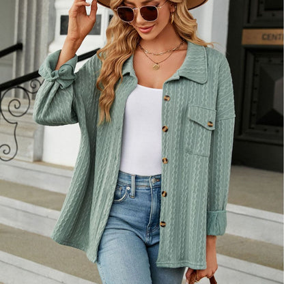 Chemise jacket surdimensionnée pour femmes avec motif texturé Chic und Stil