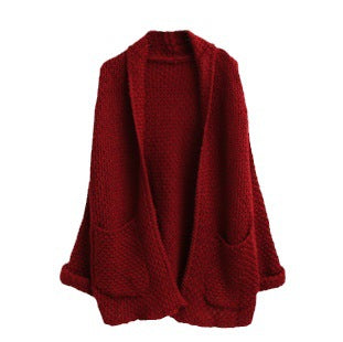 Dames gros pull cardigan avec poches profondes et devant ouvert Chic und Stil