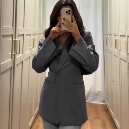 Dames Blazer Oversized Élégant Chic und Stil