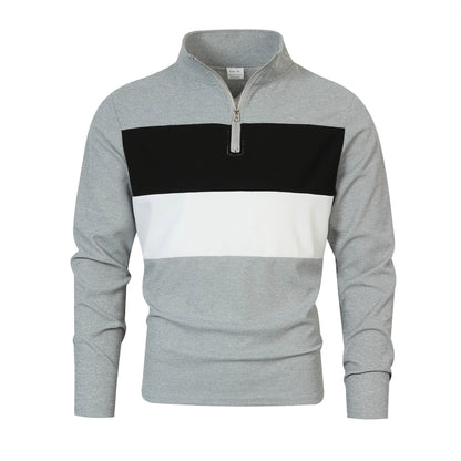 Pull-over zippé pour hommes avec une coupe de couleur tendance et un style confortable Chic und Stil