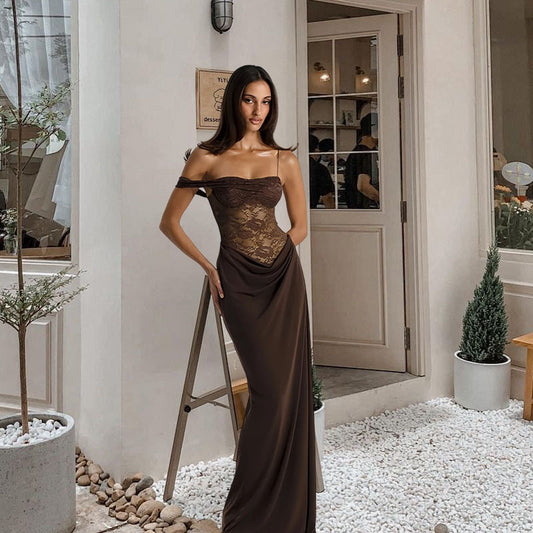 Dames Robe de soirée élégante avec dentelle et coupe cintrée Chic und Stil