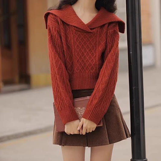 Pull en tricot pour femmes avec col oversize Chic und Stil