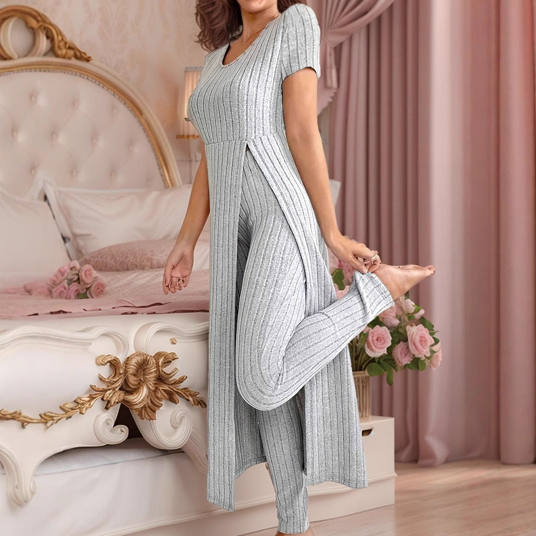 Set de robe côtelée et leggings Chic und Stil pour femme