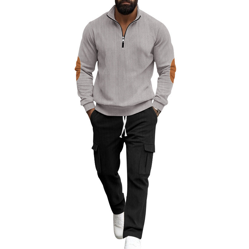Pull pour hommes à col montant et détails contrastés Chic und Stil
