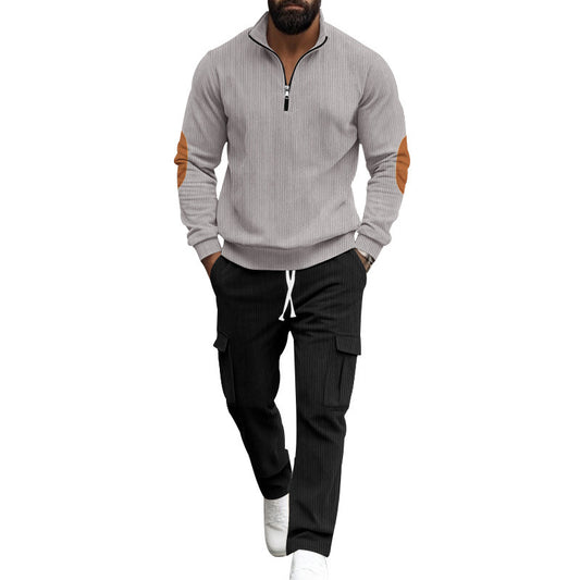 Pull pour hommes à col montant et détails contrastés Chic und Stil