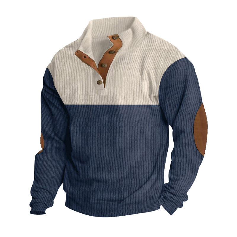 Homme pull à la mode avec fermeture éclair et détails en cuir Chic und Stil