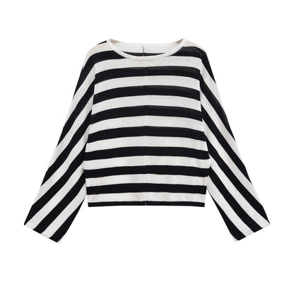 Dames pull oversize rayé Chic und Stil