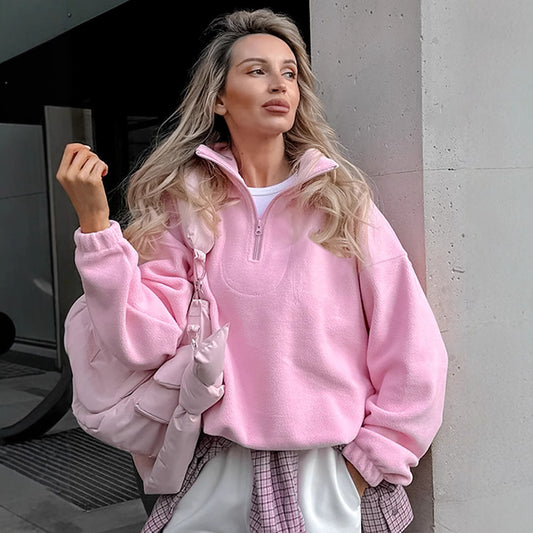 Dames Fleece Pull Chic und Stil