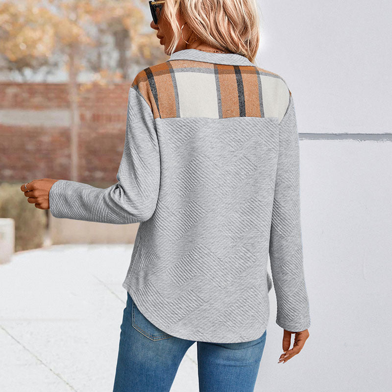 Pull décontracté pour femmes avec fermeture éclair et design texturé Chic und Stil