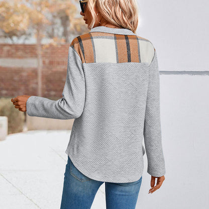 Pull décontracté pour femmes avec fermeture éclair et design texturé Chic und Stil
