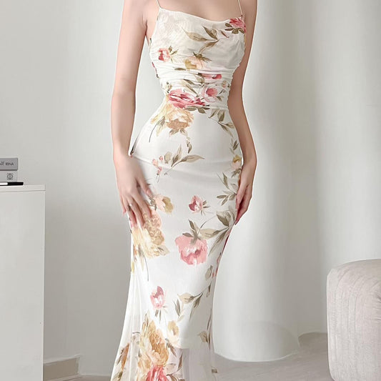 Robe Midi Fleurie Femmes avec Fronces Chic und Stil