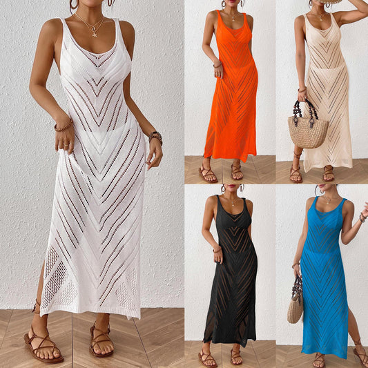 Dames Robe Maxi Tricot Léger Chic und Stil