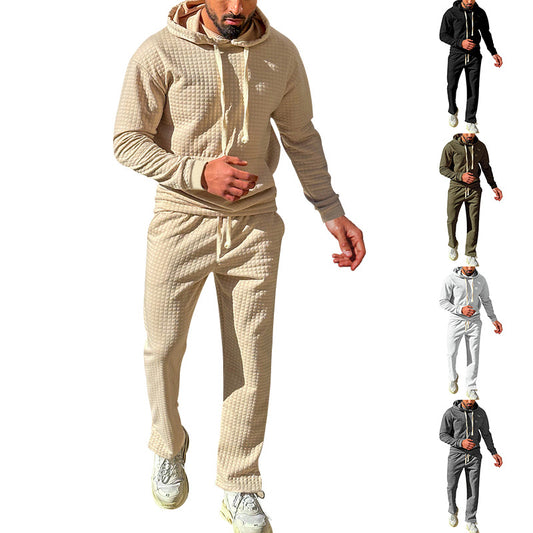 Hommes Ensemble de sports en polaire avec design structurel moderne et capuche pratique Chic und Stil