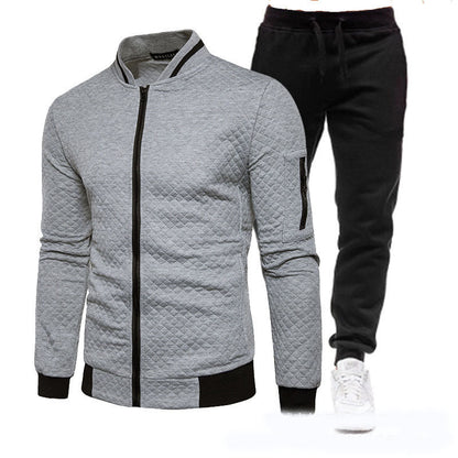 Stylish training jacket for men with high collar and chic sports pants