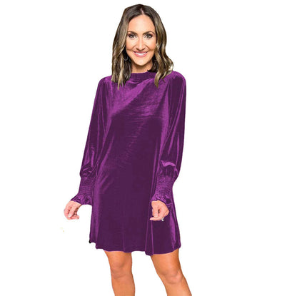 Robe de soirée en satin pour femmes avec manches longues et coupe élégante Chic und Stil