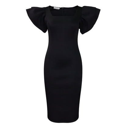 Dames Robe Élégante avec Manches Volumineuses Chic und Stil