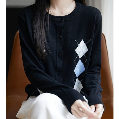 Cardigan pour femme avec motif en losange Chic & Stil