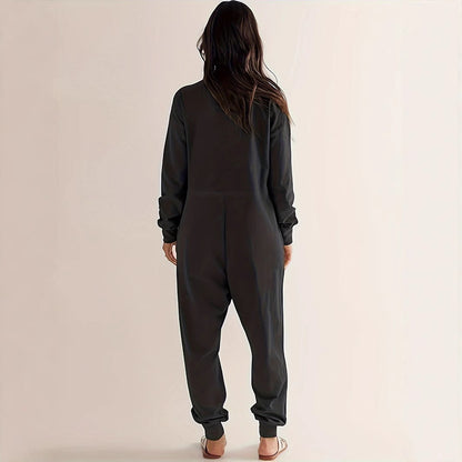 Dames combinaison décontractée avec poches pratiques et décolleté en V élégant Chic und Stil