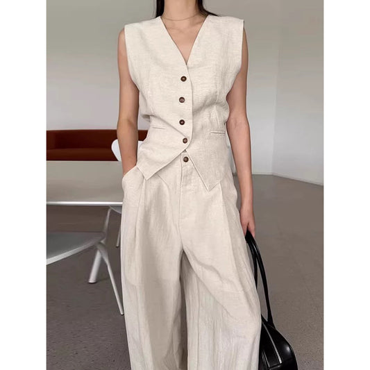 Tailored vest and wide pants set Chic und Stil