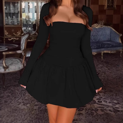Robe off-shoulder pour femmes avec jupes volumineuses et manches longues Chic und Stil