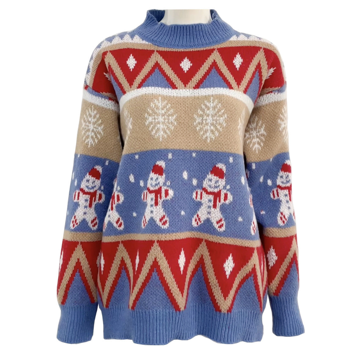Chic and Style festive knitted sweater for ladies with winter patterns
